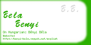 bela benyi business card