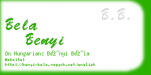 bela benyi business card